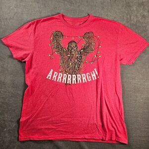Chewbacca Chewy Star Wars Christmas T Shirt Red Mens‎ Size Large